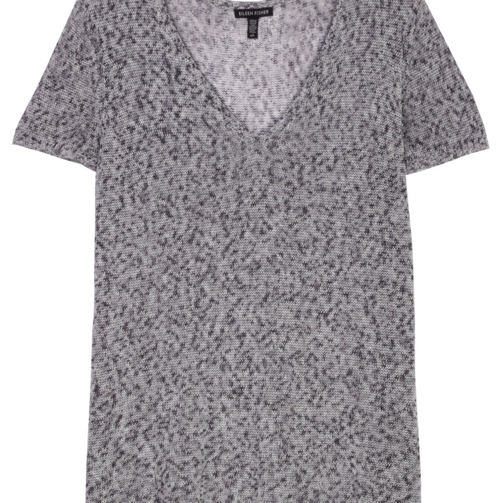 Eileen Fisher Space Dyed Cotton Cord Pullover Women’s S in Gray